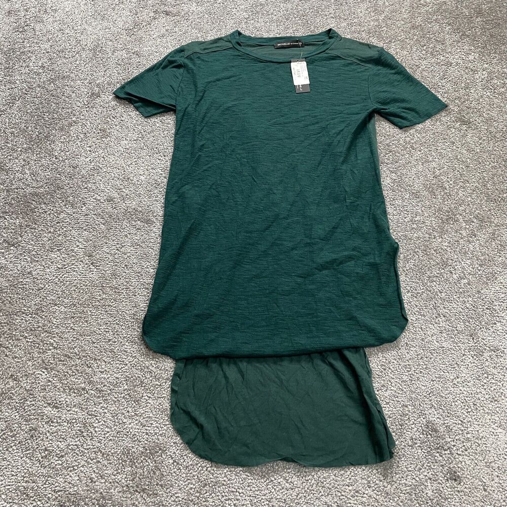 Michelle by Commune Relaxed Fit Tunic Top T-Shirt Womens XS Green Soft New NWT